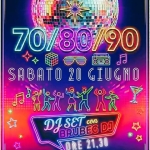 VIVA GLI ANNI ’70/’80/’90@L’Arlecchino Show Bar Potrebbe essere un'immagine raffigurante testo