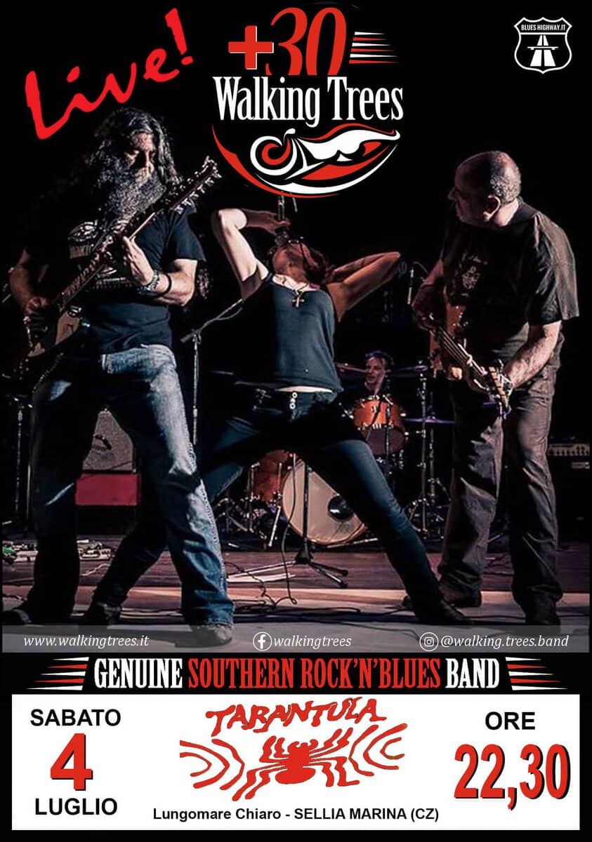 Evento Walking Trees live – Tarantula Locandina Walking Trees live – Tarantula - sabato 4 luglio ore 22:30 - 00:30