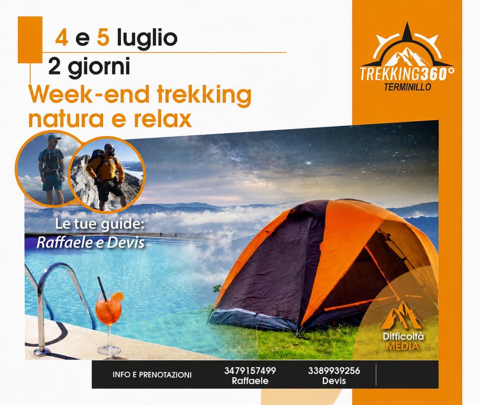 Evento Weekend Trekking Natura & Relax Locandina Weekend Trekking Natura & Relax - da sabato 4 luglio - domenica 5 luglio 2026 ore 10:00 ore 15:00