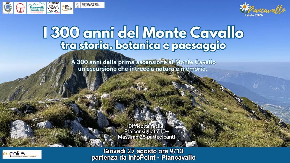 Evento A Piancavallo Escursione I 300 anni del Monte Cavallo tra storia, botanica e paesaggio Locandina A Piancavallo Escursione I 300 anni del Monte Cavallo tra storia, botanica e paesaggio - giovedì 27 agosto ore 09:00 - 11:00