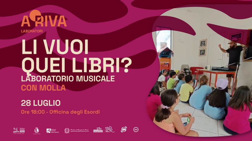 Evento A – Riva 2026 Lab. ‘Li Vuoi Quei Libri?’ Con Molla Locandina A – Riva 2026 Lab. ‘Li Vuoi Quei Libri?’ Con Molla - martedì 28 luglio ore 18:00 - 20:00
