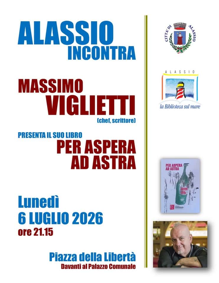 Evento Alassio incontra Massimo Viglietti Locandina Alassio incontra Massimo Viglietti - lunedì 6 luglio ore 21:15 - 23:00