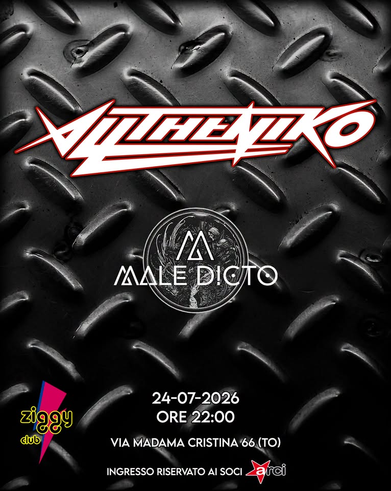 Evento Alltheniko Maledicto Locandina Alltheniko Maledicto - venerdì 24 luglio ore 21:00 - 23:00