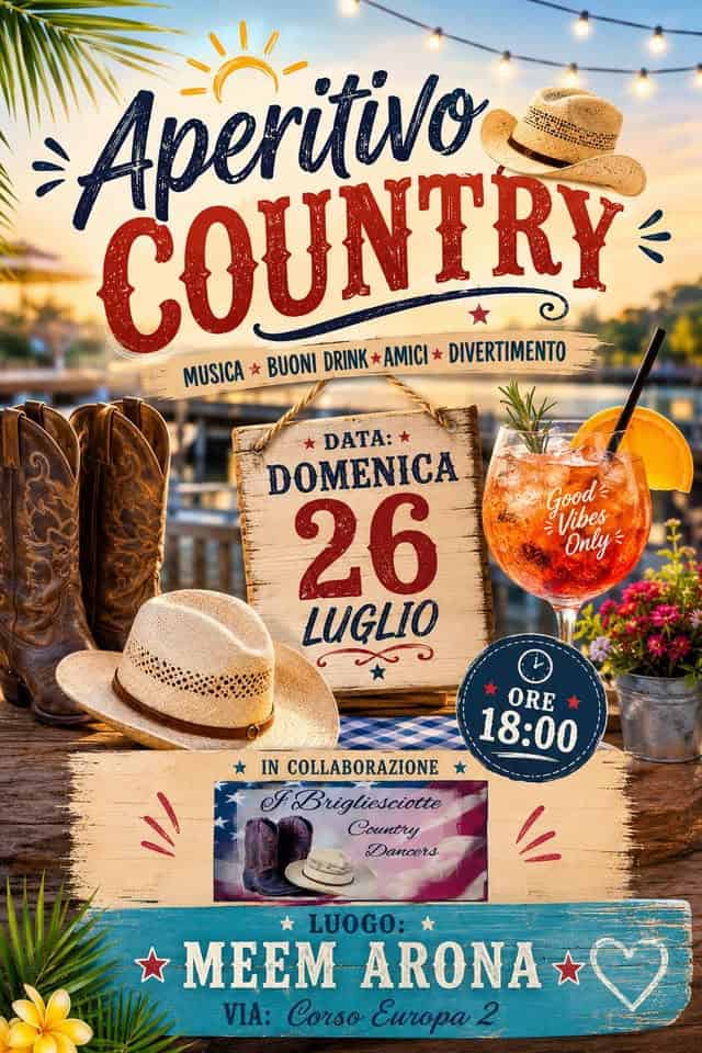 Evento Aperitivo Country Locandina Aperitivo Country - domenica 26 luglio ore 18:00 - 22:00