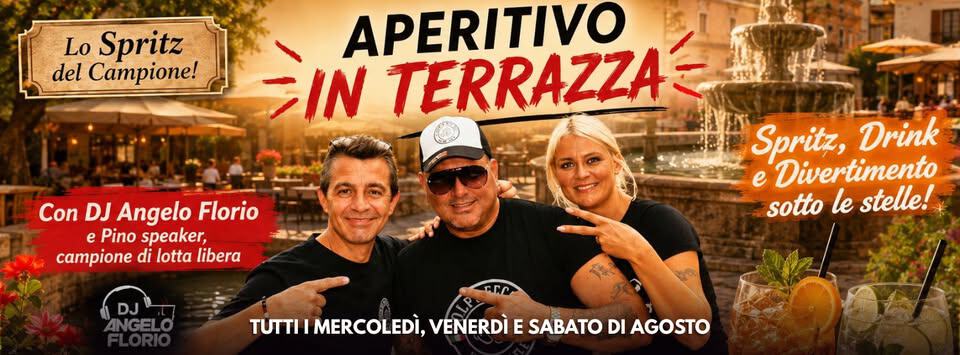 Evento Aperitivo In Terrazza – Bar Fontana – Tutto Agosto Locandina Aperitivo In Terrazza – Bar Fontana – Tutto Agosto - da mercoledì 5 agosto - sabato 29 agosto 2026 ore 12:00 ore 17:00