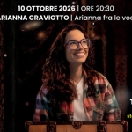Immagine evento Arianna Craviotto Arianna Fra Le Voci a Gallarate (VA) Arianna Craviotto Arianna Fra Le Voci a Gallarate (VA) il 10 ottobre 2026
