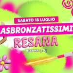 Immagine evento Asbronzatissimi – Resana a Resana (TV) Potrebbe essere un contenuto di pop art raffigurante il seguente testo "FREE ENTRY 12m5i SABATO 18 LUGLIO A ASBRONZATISSIMI RESANA RESANA RESANA(TV) (TV) MAIKI PITER A PAN"