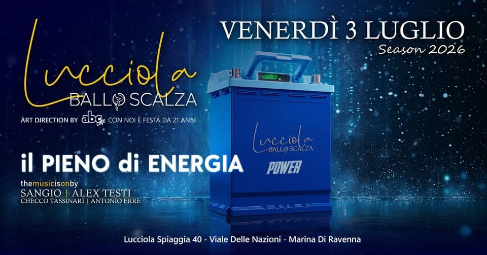 Evento Ballo Scalza – Ven 03 Luglio 2026 – Il Beach Party – Dj Sangio – Checco – Antonio R – Vj Alex Testi Locandina Ballo Scalza – Ven 03 Luglio 2026 – Il Beach Party – Dj Sangio – Checco – Antonio R – Vj Alex Testi - venerdì 3 luglio ore 20:30 - 01:00