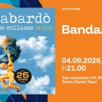 Immagine evento Bandabardo’ – Festa Del Volontariato a San Casciano in Val di Pesa (FI) Potrebbe essere un contenuto grafico raffigurante il seguente testo "Ventidi VentidiFesta bandabardò se mi rilasso collasso asso IN TOUR Bandabardò ม 2001 25 ANNI 2020 04.09.2026_ 04.09.20 h21.00 ingressogratuito ingresso gratuito San Casciano V.P. (FI) Parco Dante Tacci 26 20082028 2008 2028 Venti Festa del Volontariato Sancascianese"