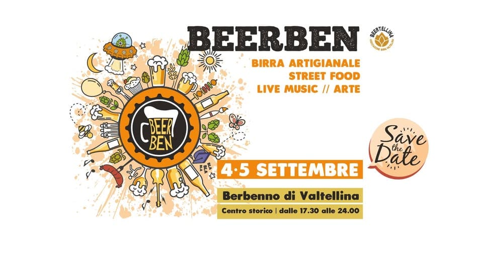 Evento BeerBen 2026 Locandina BeerBen 2026 - da venerdì 4 settembre - sabato 5 settembre 2026 ore 17:30 ore 23:45