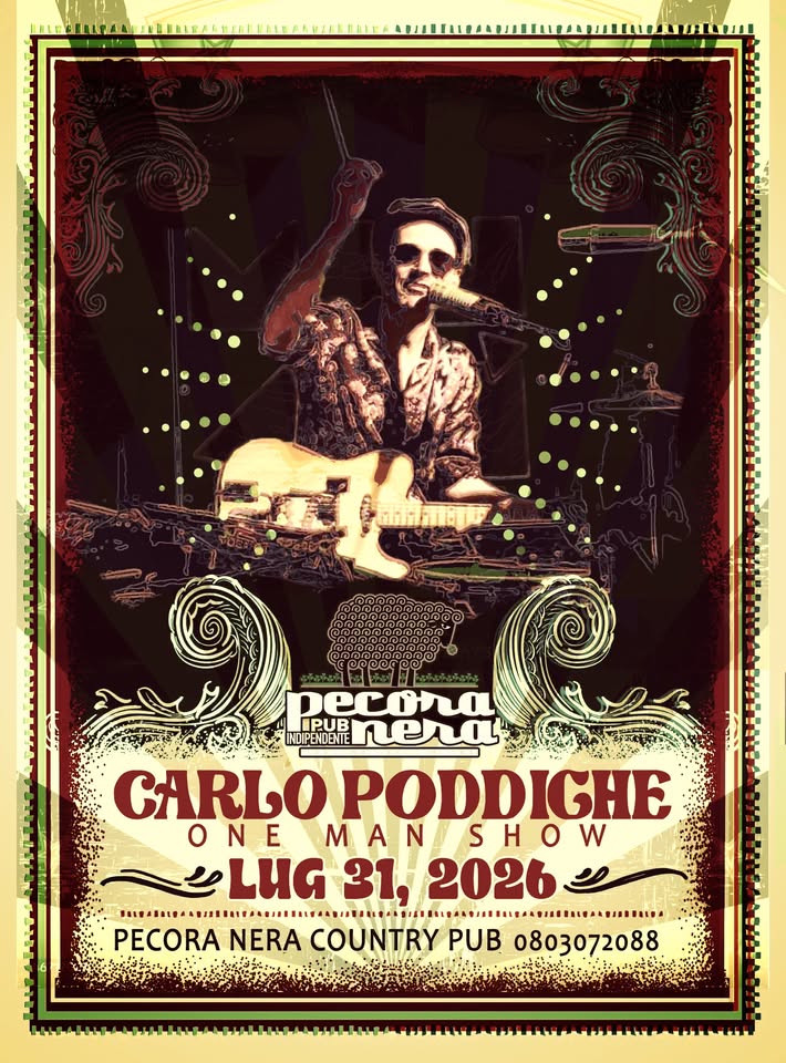 Evento CARLO PODDIGHE one man show @Pecora Nera Locandina CARLO PODDIGHE one man show @Pecora Nera - venerdì 31 luglio ore 22:00 - 00:00