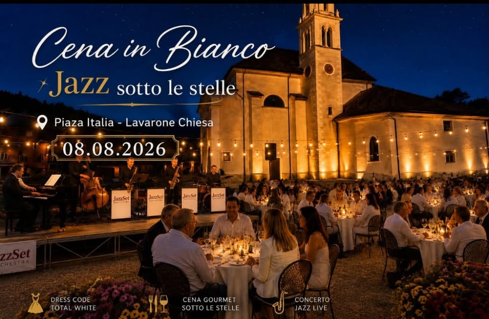 Evento Cena in bianco – Jazz sotto le stelle Locandina Cena in bianco – Jazz sotto le stelle - sabato 8 agosto ore 19:30 - 21:30
