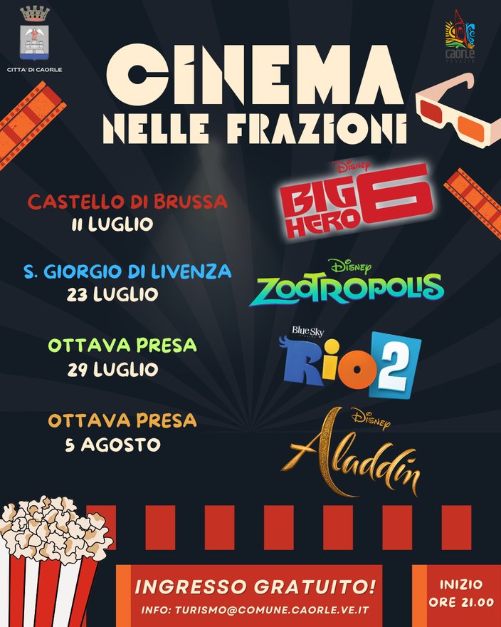Evento Cinema nelle frazioni Locandina Cinema nelle frazioni - mercoledì 5 agosto ore 21:00 - 23:00