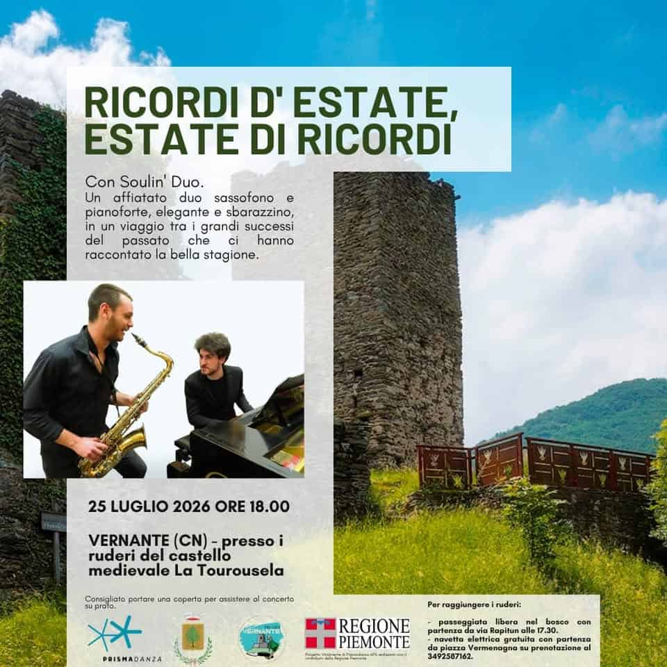 Evento Concerto al castello La Tourusela di Vernante – sassofono e pianoforte Locandina Concerto al castello La Tourusela di Vernante – sassofono e pianoforte - sabato 25 luglio ore 18:00 - 20:00