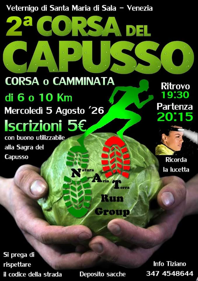 Evento Corsa del Capusso 2026 Locandina Corsa del Capusso 2026 - mercoledì 5 agosto ore 20:15 - 22:15