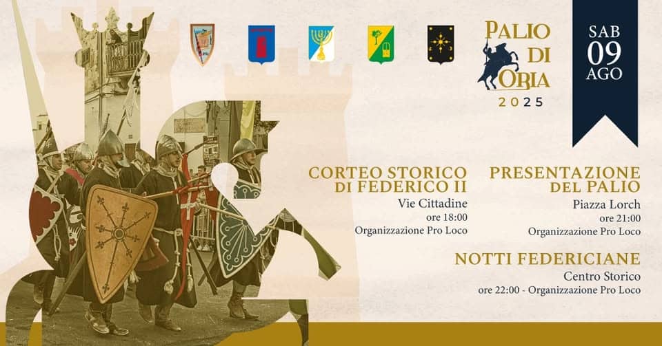 Evento Corteo Storico di Federico II Locandina Corteo Storico di Federico II - sabato 9 agosto ore 18:00 - 20:00