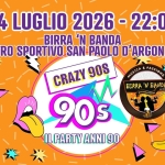 Immagine evento Crazy90s @Birra ‘n Banda – San Paolo d’Argon (BG) a San Paolo d’Argon (BG) Crazy90s @Birra 'n Banda - San Paolo d'Argon (BG) a San Paolo d'Argon (BG) il 24 luglio 2026