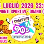 Immagine evento Crazy90s @Onano Summer Time a Onano (VT) Crazy90s @Onano Summer Time a Onano (VT) il 25 luglio 2026