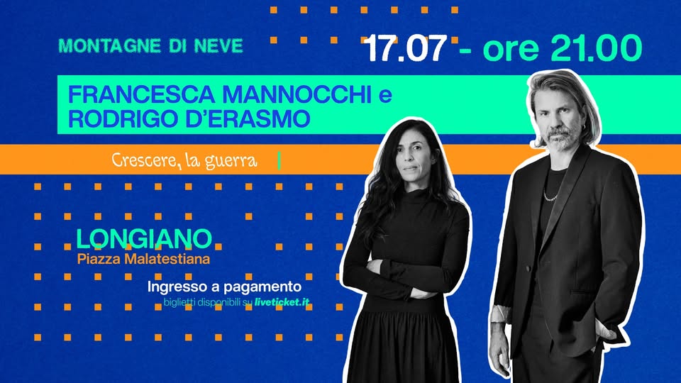 Evento “Crescere, La Guerra” – Francesca Mannocchi E Rodrigo D’erasmo Locandina “Crescere, La Guerra” – Francesca Mannocchi E Rodrigo D’erasmo - venerdì 17 luglio ore 21:00 - 23:00