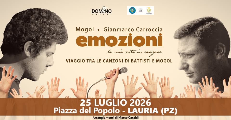 Evento EMOZIONI – Mogol e Gianmarco Carroccia Locandina EMOZIONI – Mogol e Gianmarco Carroccia - sabato 25 luglio ore 21:00 - 23:00