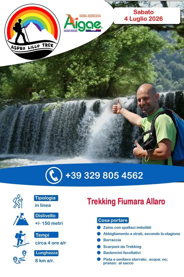 Evento Escursione Naturalistica alla Fiumara Allaro e Cascate S.Nicola a Caulonia. Locandina Escursione Naturalistica alla Fiumara Allaro e Cascate S.Nicola a Caulonia. - sabato 4 luglio ore 10:00 - 17:00