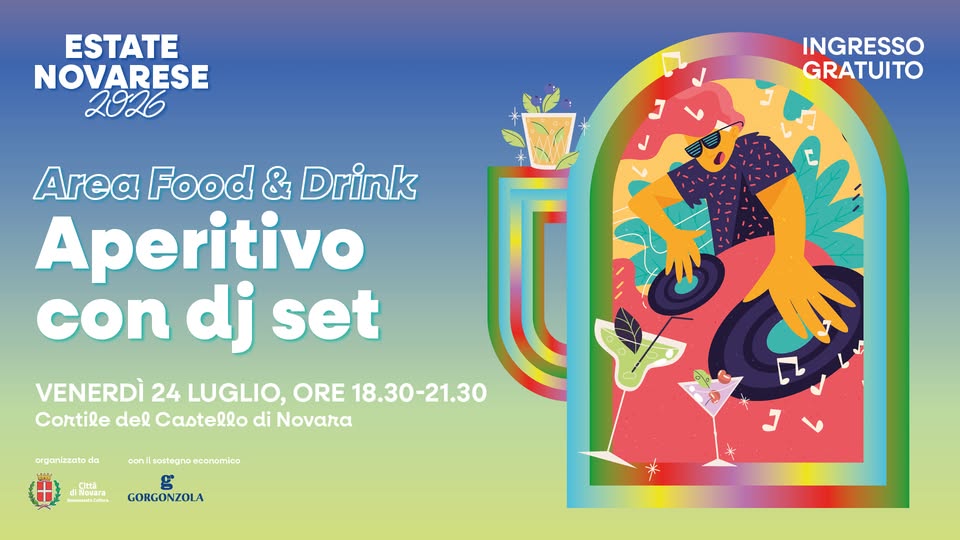 Evento Estate Novarese – Aperitivo con djset a cura de Il Broletto Food&Drink Locandina Estate Novarese – Aperitivo con djset a cura de Il Broletto Food&Drink - venerdì 24 luglio ore 18:30 - 21:30