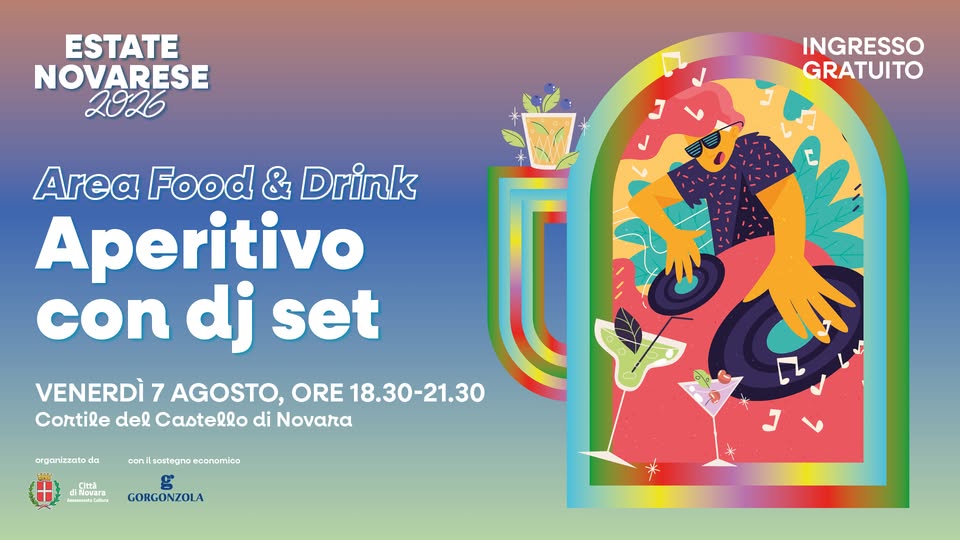 Evento Estate Novarese – Aperitivo con djset a cura de Il Broletto Food&Drink Locandina Estate Novarese – Aperitivo con djset a cura de Il Broletto Food&Drink - venerdì 7 agosto ore 18:30 - 21:30