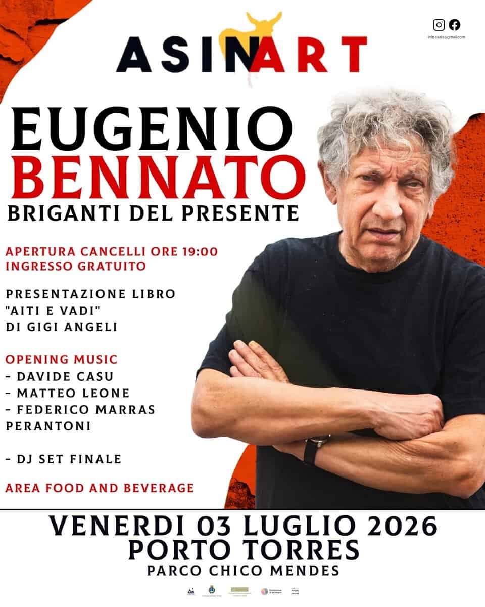 Evento Eugenio Bennato in concerto Porto Torres (SS) Parco Chico Mendes Locandina Eugenio Bennato in concerto Porto Torres (SS) Parco Chico Mendes - venerdì 3 luglio ore 20:30 - 22:30