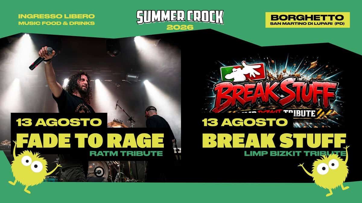 Evento FADE TO RAGE & BREAK STUFF – Rage Against the Machine & Limp Bizkit Tribute Locandina FADE TO RAGE & BREAK STUFF – Rage Against the Machine & Limp Bizkit Tribute - giovedì 13 agosto ore 20:45 - 22:45