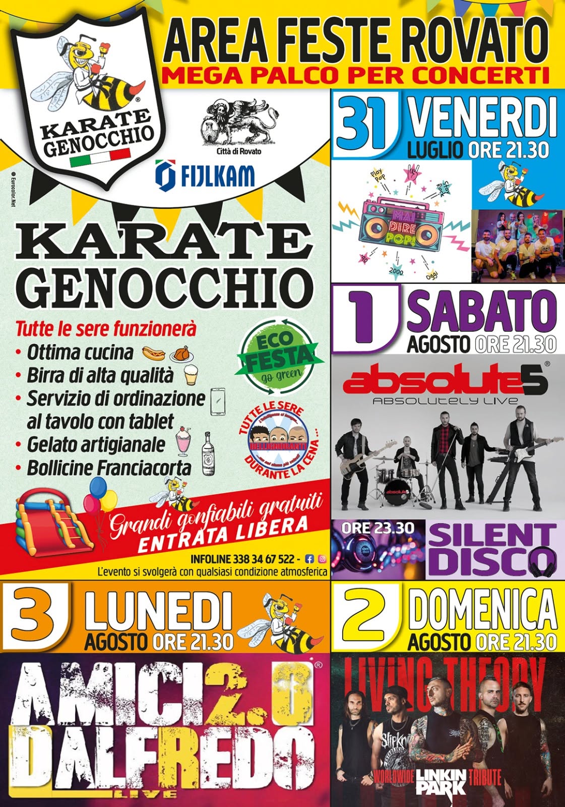 Evento Festa Karate Genocchio 2026 Locandina Festa Karate Genocchio 2026 - da venerdì 31 luglio - martedì 4 agosto 2026 ore 19:00 ore 23:59