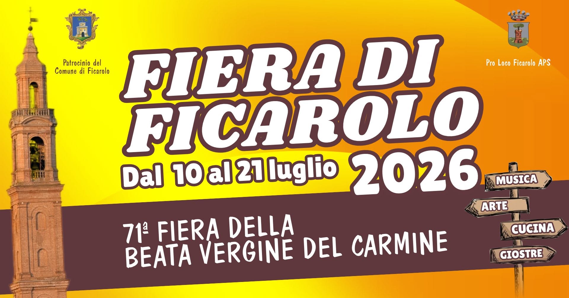 Evento Fiera di Ficarolo 2026 71a Fiera della Beata Vergine Carmine Locandina Fiera di Ficarolo 2026 71a Fiera della Beata Vergine Carmine - da venerdì 10 luglio - martedì 21 luglio 2026 ore 18:00 ore 23:30