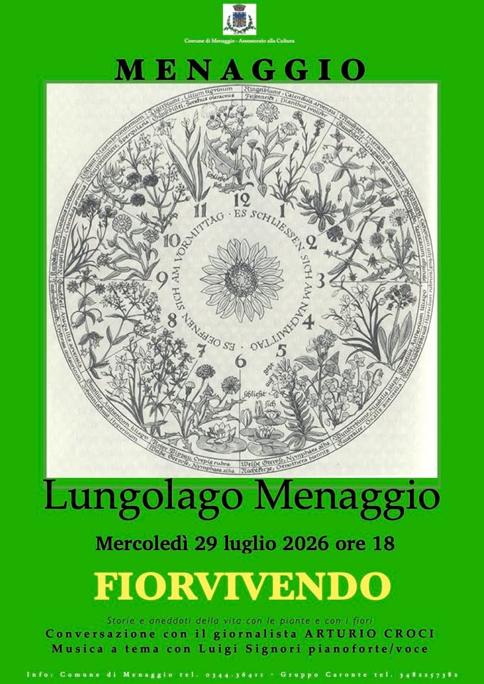 Evento Fiorvivendo – Fiori e Musica a Menaggio Locandina Fiorvivendo – Fiori e Musica a Menaggio - mercoledì 29 luglio ore 18:00 - 20:00