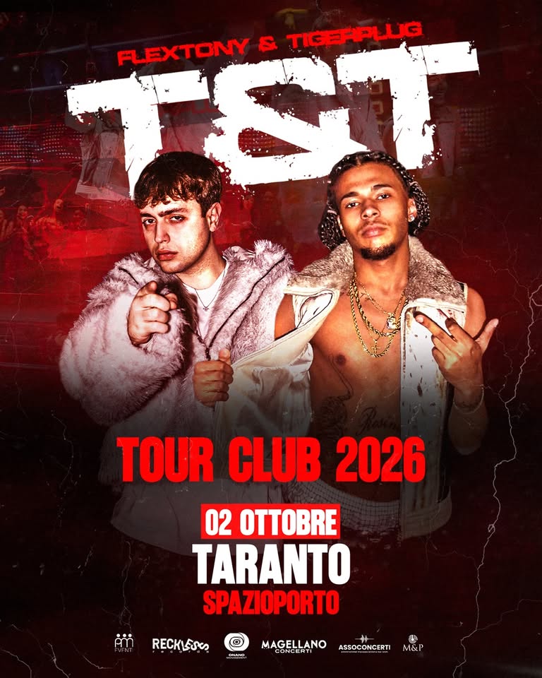 Evento Flextony & Tigerplug – Tour Club 2026 Locandina Flextony & Tigerplug – Tour Club 2026 - venerdì 2 ottobre ore 21:00 - 23:00