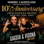 Immagine evento GAGGIA & VISONA’ 10° Anniversary Fracanzana Hotel – Montebello Vicentino (Vi) a Campello sul Clitunno (PG) GAGGIA & VISONA' 10° Anniversary Fracanzana Hotel - Montebello Vicentino (Vi) a Campello sul Clitunno (PG) il 7 agosto 2026
