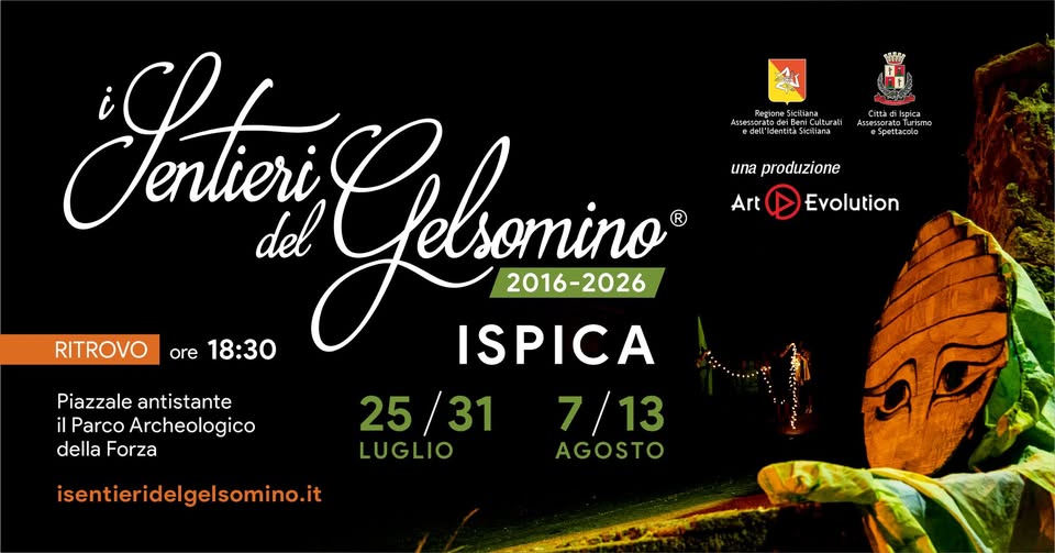 Evento I Sentieri del Gelsomino Locandina I Sentieri del Gelsomino - da sabato 25 luglio - giovedì 13 agosto 2026 ore 18:30 ore 20:30