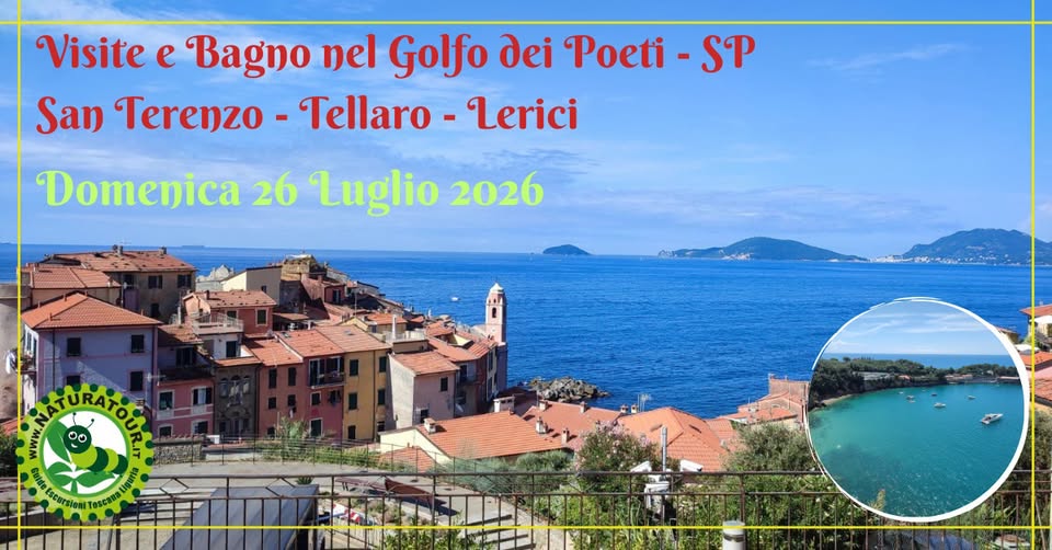 Evento Il Golfo dei Poeti in Barca – Visite e bagni a San Terenzo – Lerici e Tellaro – Liguria Locandina Il Golfo dei Poeti in Barca – Visite e bagni a San Terenzo – Lerici e Tellaro – Liguria - domenica 26 luglio ore 09:30 - 19:00