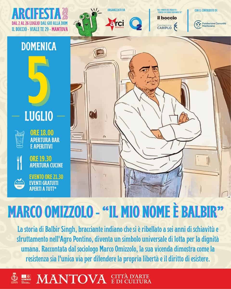 Evento “Il Mio Nome È Balbir” – Talk Con Marco Omizzolo – Arcifesta 2026 Locandina “Il Mio Nome È Balbir” – Talk Con Marco Omizzolo – Arcifesta 2026 - domenica 5 luglio ore 21:30 - 23:30