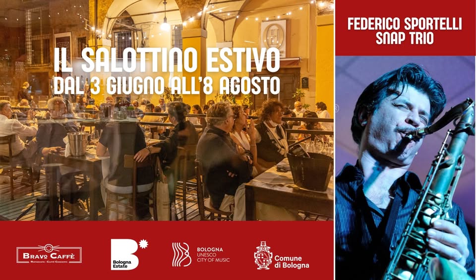 Evento Il Salottino Estivo – Federico Sportelli Snap Trio Locandina Il Salottino Estivo – Federico Sportelli Snap Trio - sabato 1 agosto ore 19:30 - 21:30