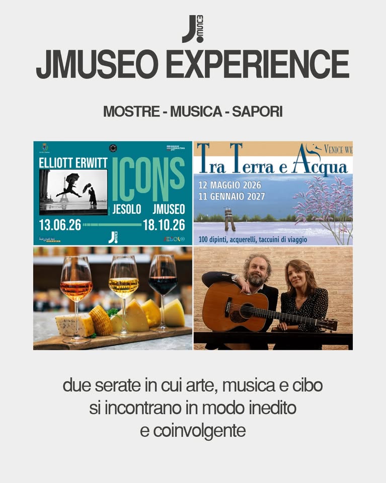 Evento JMuseo Experience Mostre, Musica e Sapori Locandina JMuseo Experience Mostre, Musica e Sapori - venerdì 14 agosto ore 18:00 - 20:00