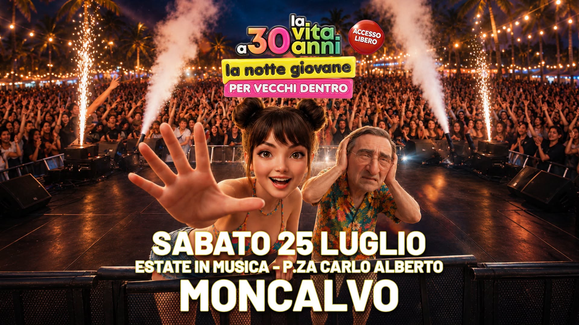 Evento La Notte Giovane x Vecchi Dentro Moncalvo, Asti Locandina La Notte Giovane x Vecchi Dentro Moncalvo, Asti - sabato 25 luglio ore 22:00 - 00:00