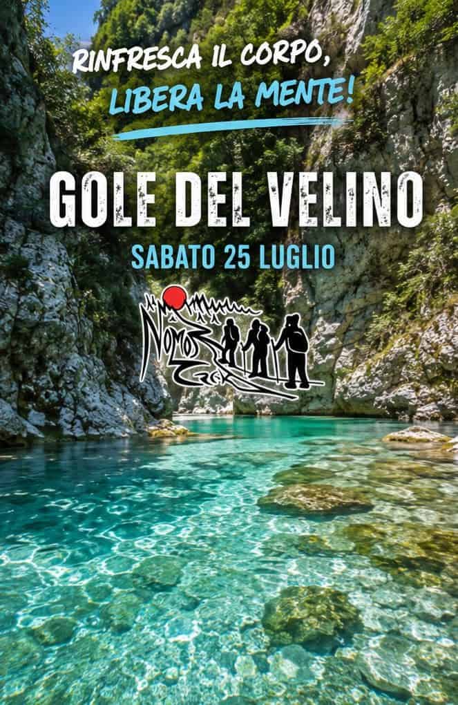 Evento Le Gole del Velino con Nomos Trek Locandina Le Gole del Velino con Nomos Trek - sabato 25 luglio ore 10:00 - 16:00