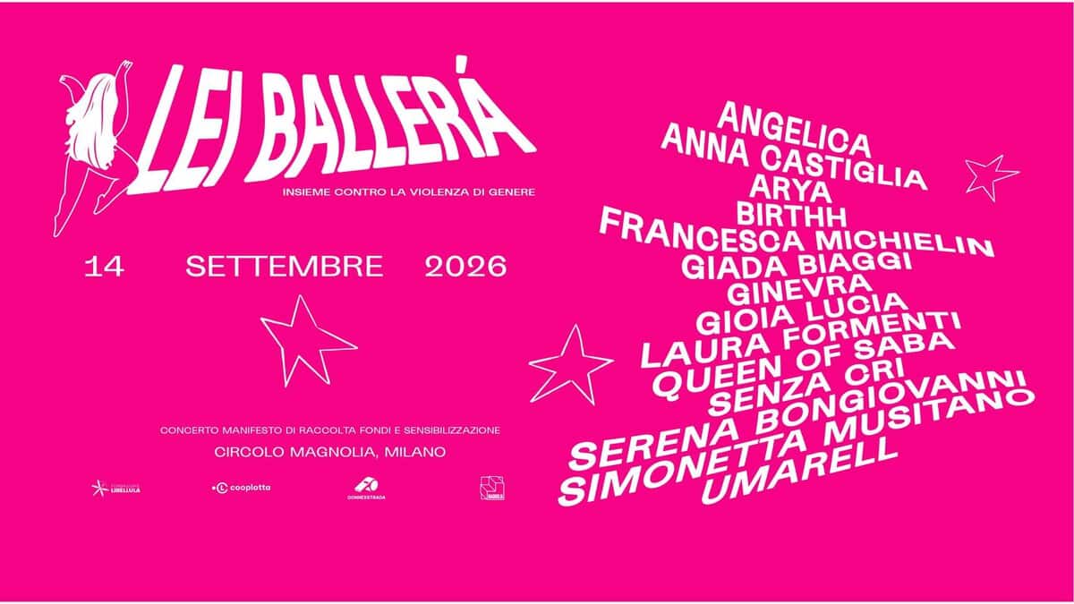 Evento Lei Ballerà – Insieme contro la violenza di genere Locandina Lei Ballerà – Insieme contro la violenza di genere - lunedì 14 settembre ore 19:00 - 21:00