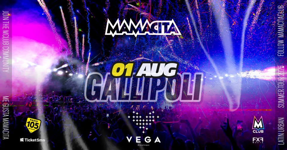 Evento Mamacita Ogni Sabato – Vega Discoteque – Gallipoli Locandina Mamacita Ogni Sabato – Vega Discoteque – Gallipoli - sabato 1 agosto ore 23:30 - 04:30