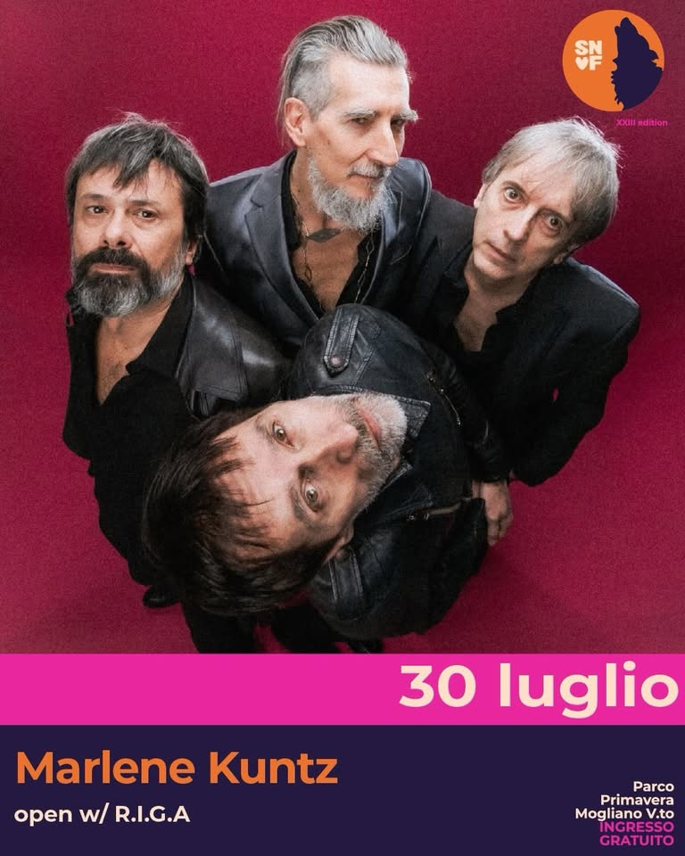 Evento Marlene Kuntz Live – SNLF 2026 Locandina Marlene Kuntz Live – SNLF 2026 - giovedì 30 luglio ore 20:30 - 22:30