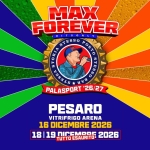 Immagine evento Max Forever Max Pezzali LIVE @PESARO Vitrifrigo Arena a Pesaro (PU) Potrebbe essere un contenuto di pop art raffigurante il seguente testo "MAX FOREVER S H HITSONLY o N L Y STESSO POSTO STORIA A SSSSS IAUA SSSSS A BAR PALASPORT '26/27 PESARO VITRIFRIGO ARENA 19 DICEMBRE 2026 NUOVA DATA VIKO 8 יוו BEGOGCHERIT CONTINUA..."