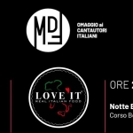 Immagine evento Mdf – Love It – Notte Bianca Tradate a Tradate (VA) Potrebbe essere un contenuto grafico raffigurante il seguente testo "OMAGGIO ai CANTAUTORI ITALIANI VENERDI' 17 LUGLIO LOVE IT REALITALIANFOOD REAL LOVEIT A TALIA FOOD ORE 21:00 Notte Bianca Tradate Corso Bernacchi, 146"