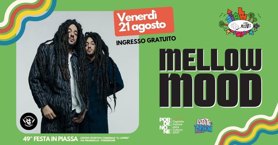 Evento MELLOW MOOD in concerto Locandina MELLOW MOOD in concerto - venerdì 21 agosto ore 19:00 - 21:00