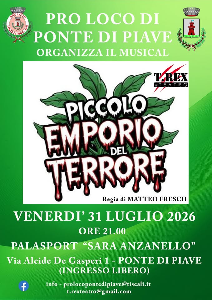 Evento Musical “Piccolo Emporio Del Terrore” Locandina Musical “Piccolo Emporio Del Terrore” - venerdì 31 luglio ore 21:00 - 23:00