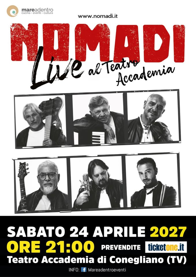 Evento Nomadi Locandina Nomadi - sabato 24 aprile ore 21:00 - 23:00