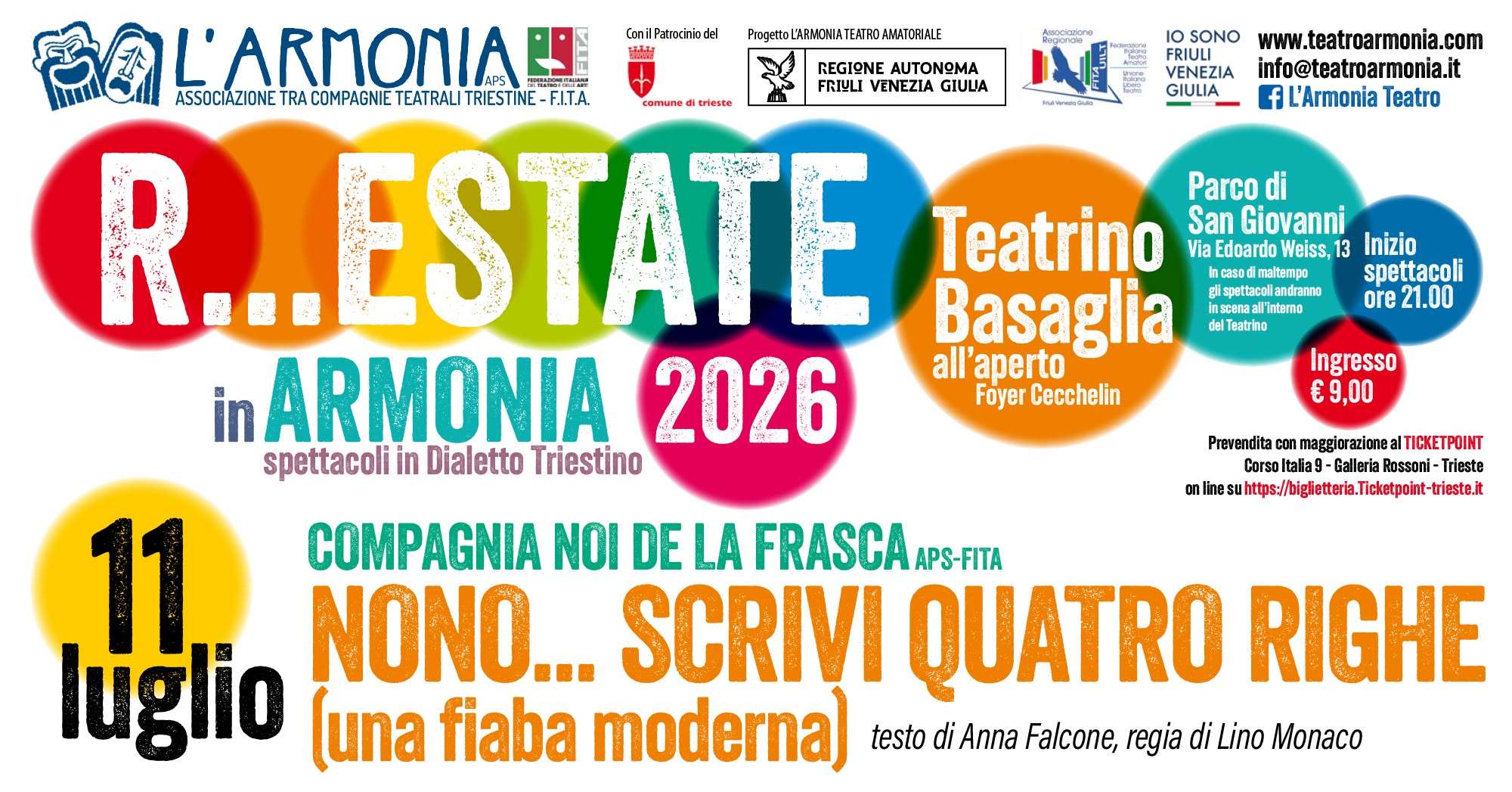 Evento Nono…scrivi Quatro Righe Con Noi De La Frasca Aps – Teatrino Basaglia – R…estate In Armonia 2026 Locandina Nono…scrivi Quatro Righe Con Noi De La Frasca Aps – Teatrino Basaglia – R…estate In Armonia 2026 - sabato 11 luglio ore 21:00 - 22:20